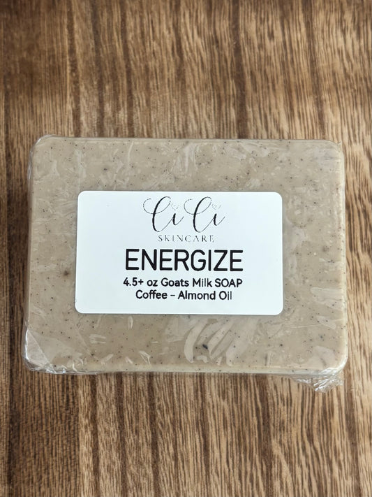 Energize- Coffee & Almond Oil Goat Milk Soap